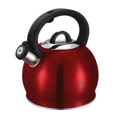 Urbn-Living Berlinger Haus 3L Stainless Steel Burgundy Whistling Kettle Metallic Electric Induction