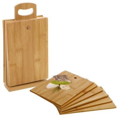 B&Q -  7Pcs Wooden Bamboo Kitchen And Food Preparation Products Eco Friendly Chopping Boards