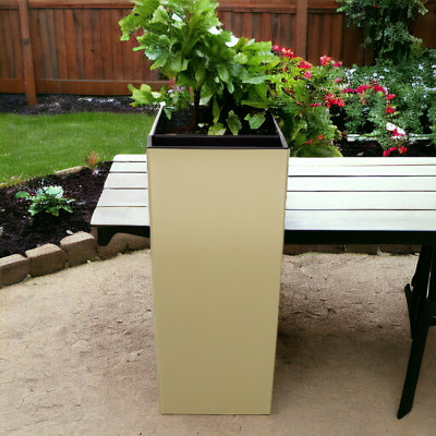 Urbn-Living Urbnliving 12.5Cm Width Mocha Colour Square Flower Plant Pot Indoor Outdoor Garden Patio Planters from B&Q