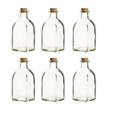 Urbn-Living Urbnliving 250Ml 6Pcs Glass Storage Bottle Jars Vials Cork Stopper Lid Kitchen Cruet Food Set from B&Q