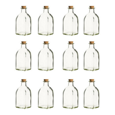 Urbn-Living Urbnliving 250Ml 12Pcs Glass Storage Bottle Jars Vials Cork Stopper Lid Kitchen Cruet Food Set from B&Q