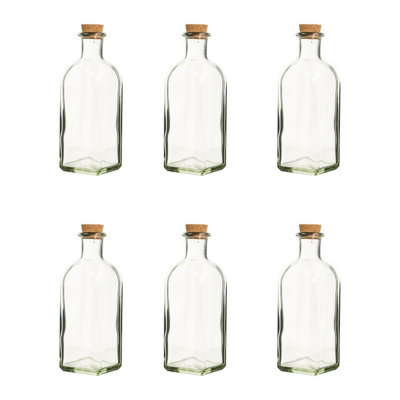 Urbn-Living Urbnliving 500Ml 6Pcs Glass Storage Bottle Jars Vials Cork Stopper Lid Kitchen Cruet Food Set from B&Q