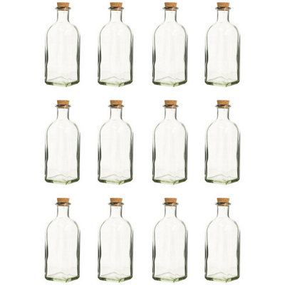 Urbn-Living Urbnliving 500Ml 12Pcs Glass Storage Bottle Jars Vials Cork Stopper Lid Kitchen Cruet Food Set from B&Q