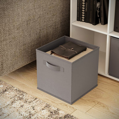 Urbn-Living Urbnliving 27Cm Height Grey Collapsible Cube Storage Box Kids Toys Handles Basket from B&Q