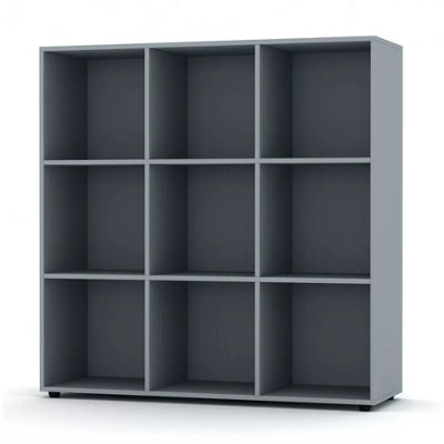 Urbn-Living Urbnliving 9 Cube Grey Wooden Bookcase Shelving Display Shelves Storage Unit Wood Shelf Without Door from B&Q