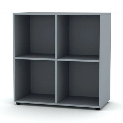Urbn-Living Urbnliving 4 Cube Grey Wooden Bookcase Shelving Display Shelves Storage Unit Wood Shelf Without Door from B&Q