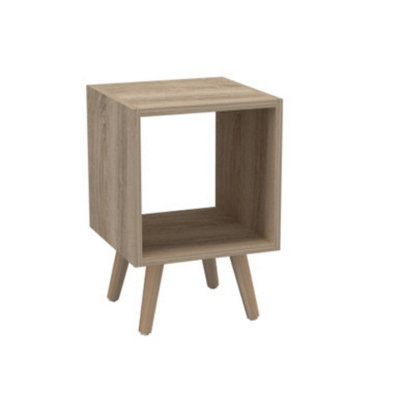 Urbn-Living Urbnliving 30Cm Height Antique Oak Wooden Storage Cube Bookcase Scandinavian Style Pine Legs from B&Q