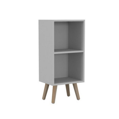 Urbn-Living Urbnliving 53Cm Height 2 Tier White Wooden Storage Cube Bookcase Scandinavian Style Pine Legs from B&Q