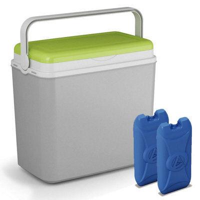 Urbn-Living Urbnliving Large 24 Litre Green And Grey Cooler Box Camping Beach Lunch Picnic Insulated Food Ice Packs
