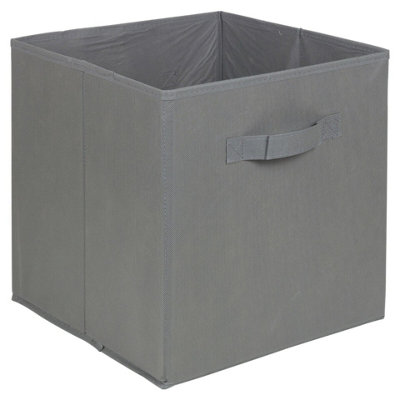 Urbn-Living Urbnliving 31Cm Charcoal Cube Foldable Collapsible Fabric Storage Box Organizer Set from B&Q