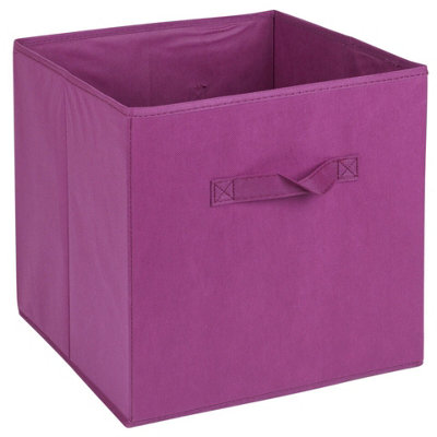 Urbn-Living Urbnliving 31Cm Plum Cube Foldable Collapsible Fabric Storage Box Organizer Set from B&Q