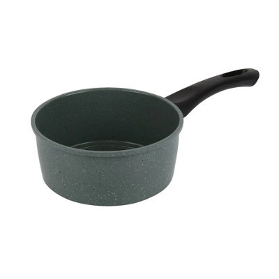 Urbn-Chef Urbnchef 16Cm Grey Milk Pan Forged Carbon Steel Marble Nonstick Cookware from B&Q