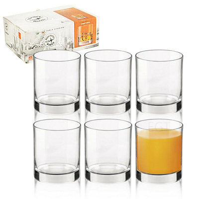 Urbn-Living Urbnliving 10Cm Height 6 X Bormioli Rocco Cortina Dinner Whiskey Cocktail Tumbler Drinking Glasses Sets from B&Q