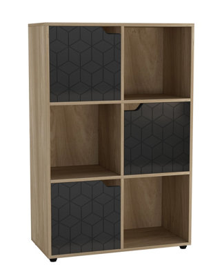 Urbn-Living 6-Cube Shelving Unit With Geo Doors from B&Q