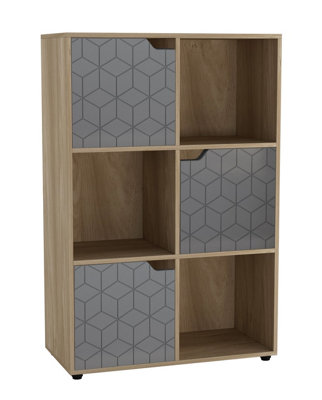 Urbn-Living 6-Cube Shelving Unit With Geo Doors from B&Q