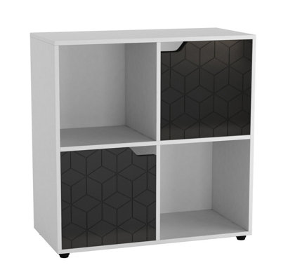 Urbn-Living 4 -Cube Shelving Unit With Geo DoorsSquare from B&Q