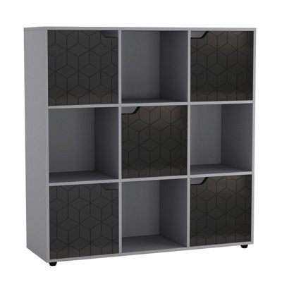 Urbn-Living 9-Cube Shelving Unit With Geo DoorsSquare from B&Q