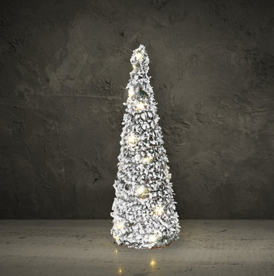 Urbn-Living Urbnliving 80Cm Led Light Up Christmas Tree Cone Pyramids Glitter Fairy Green Snow With Glitter Colour from B&Q