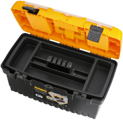 Urbn-Living Urbnliving 19 Inch Height Large Plastic Toolboxes Chest Lockable Lid Removable Storage Compartment Inserts from B&Q