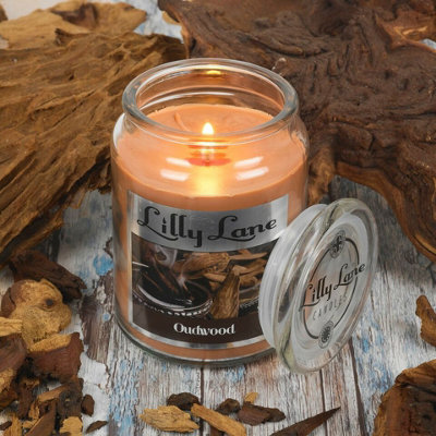 Urbn-Living Large Scented Candle Glass Jar Fragrance Aromatic Home Oudwood