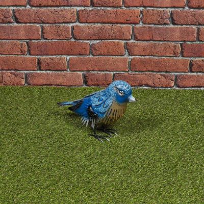 Urbn-Garden Urbngarden 20Cm Height Decorative Metal Birds Outdoor Weather Resistant Pond Lawn Ornament Garden Decor Blue from B&Q