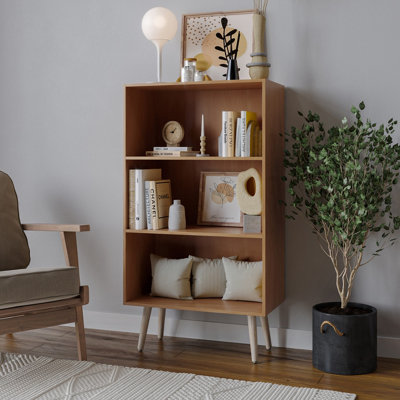 Urbn-Living Urbnliving 110Cm Height Beech 3-Tier Wooden Cabinet With Pine Legs from B&Q