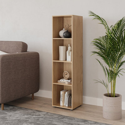 Urbn-Living Urbnliving 120Cm Height Oak 4-Cube Shelving UnitTall from B&Q
