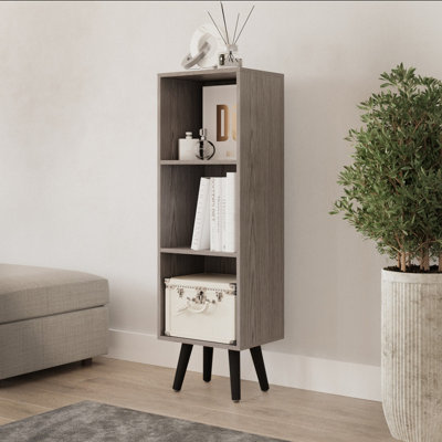 Urbn-Living Urbnliving 100Cm Height Cedar Grey 3-Tier Cube Display Cabinet With Scandinavian Black Legs from B&Q