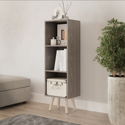 Urbn-Living Urbnliving 100Cm Height Cedar Grey 3-Tier Cube Display Cabinet With Scandinavian Pine Legs from B&Q