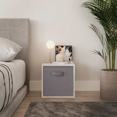 Urbn-Living Urbnliving 30Cm Height White Cube Unit With Grey Insert from B&Q