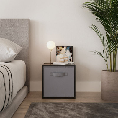 Urbn-Living Urbnliving 30Cm Height Black Cube Unit With Grey Insert from B&Q
