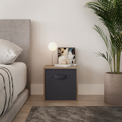 Urbn-Living Urbnliving 30Cm Height Oak Cube Unit With Black Insert from B&Q