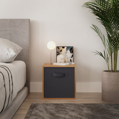 Urbn-Living Urbnliving 30Cm Height Beech Cube Unit With Black Insert from B&Q