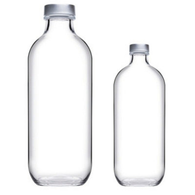 Urbn-Living Urbnliving 500Ml & 1.1L Reusable Clear Glass Water Bottle Set Of 2