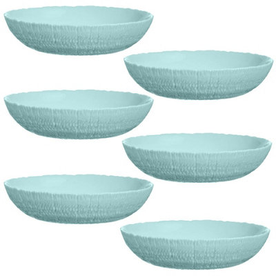 Urbn-Living Urbnliving 4Cm Height Turquoise Glass Decorative Small Salad Serving Bowls Set Of 6 from B&Q