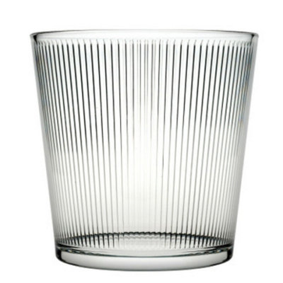 Urbn-Living Urbnliving 13Cm Height Clear Round Glass Straight Line Vase Flower Pot from B&Q