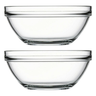 Urbn-Living Urbnliving 12Cm Height Single Glass Stackable Mixing Bowl Set Of 2 from B&Q