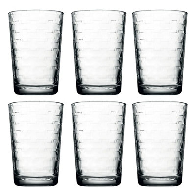 Urbn-Living Urbnliving 10Cm Height Modern Clear Drinking Glass Set Of 6 from B&Q