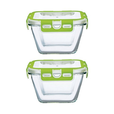 B&Q -  Urbnliving 860Ml Food Storage Container Square Set Of 2