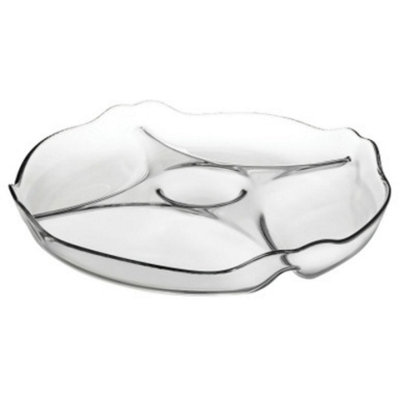 Urbn-Living Urbnliving 31Cm Glass Divided Serving Dish Platter from B&Q