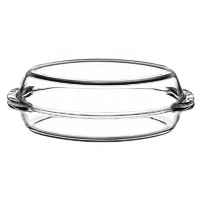 Urbn-Living Urbnliving 11Cm Height Glass Oval Casserole Cooking Pot With Lid from B&Q