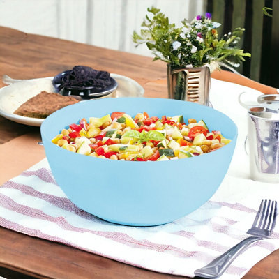 Urbn-Living Urbnliving 9Cm Height Opal Glass Salad Dark Blue Bowl from B&Q