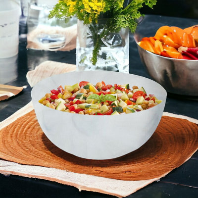 Urbn-Living Urbnliving 9Cm Height Opal Glass Salad Marble Grey Bowl from B&Q