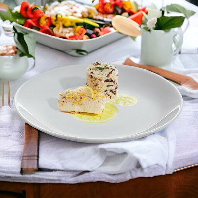 Urbn-Living Urbnliving 2Cm Height Set Of 6 Opal Glass Grey Dessert Plate from B&Q