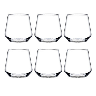 Urbn-Living Urbnliving 9Cm Height 350Ml Clear Glasses Set Of 6 from B&Q