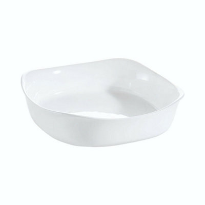 Urbn-Living 20Cm Luminarc Opal Glass Square Serving Dish from B&Q