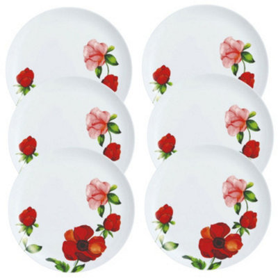 Urbn-Living Urbnliving 4Cm Height White Opal Glass Flower Soup Bowls Set Of 6 from B&Q