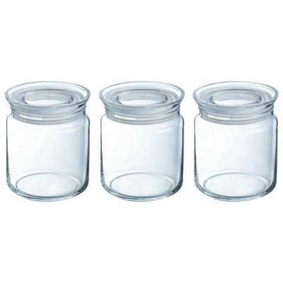 Urbn-Living Urbnliving 12Cm Height 750Ml Glass Jar Set Of 3 Pcs from B&Q