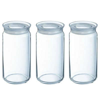 Urbn-Living Urbnliving 22Cm Height 1.5L Glass Jar Set Of 3 Pcs from B&Q