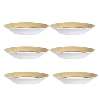 Urbn-Living Urbnliving 23Cm Diameter Wood Design Soup Bowls Set Of 6 Pcs from B&Q